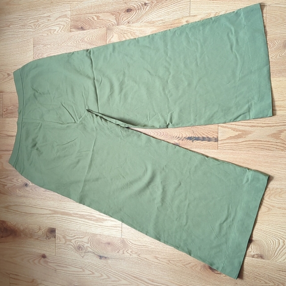 SHEIN.  Women's Wide Legged Linen Pants. Olive Green Size 8/10 - Picture 7 of 11